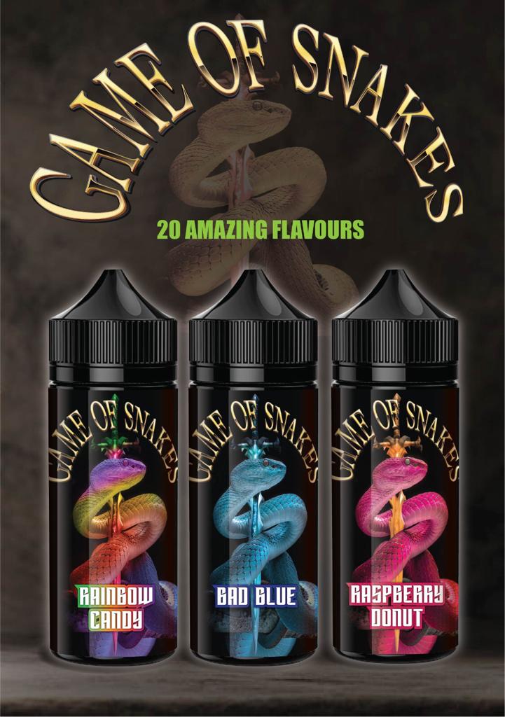 GAME OF SNAKES 100ML Premium E Liquid 70VG/30PG Vape 0MG Juice GAME OF SNAKES 100ML Premium E Liquid 70VG/30PG Vape 0MG Juice