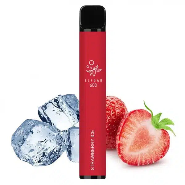 *SALE* ELF BAR 600 STRAWBERRY ICE X 7 DISPOSABLE VAPES 2%/20MG
