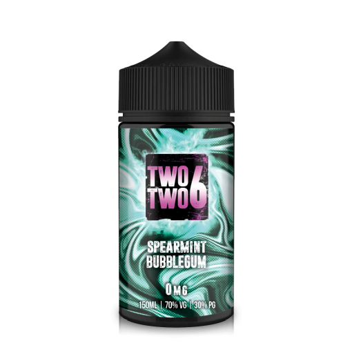 spearmint-bubblegum-two-two-6-226-150ml-e-liquid-70vg-vape-0mg-juice-shortfill