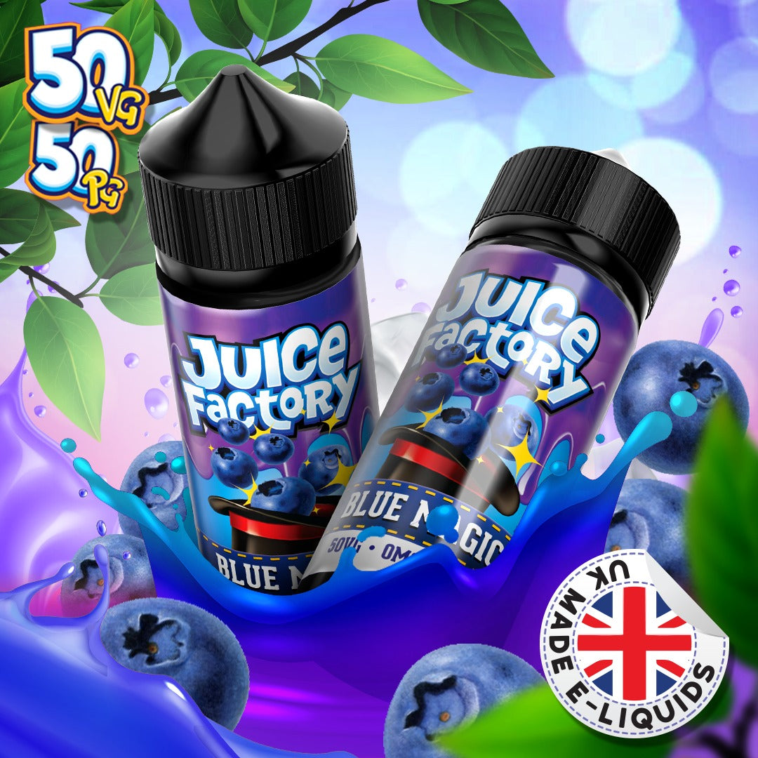 Blue Magic by Juice Factory. 100ML E-liquid, 0MG vape, 50VG/50PG juice Blue Magic by Juice Factory. 100ML E-liquid, 0MG vape, 50VG/50PG juice