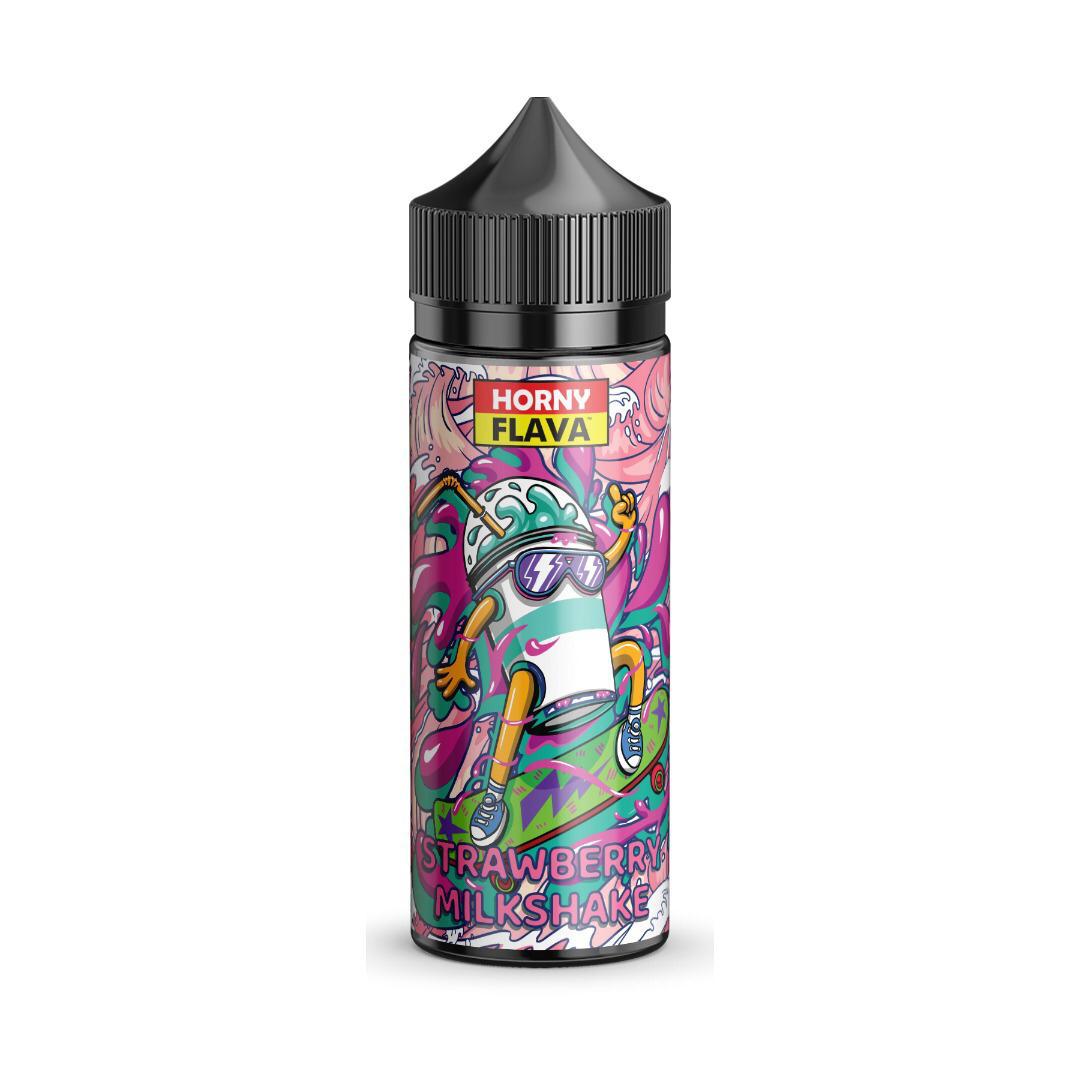 Strawberry Milkshake by Horny Flava. 100ML E-liquid, 0MG Vape, 70VG Ju Strawberry Milkshake by Horny Flava. 100ML E-liquid, 0MG Vape, 70VG Ju