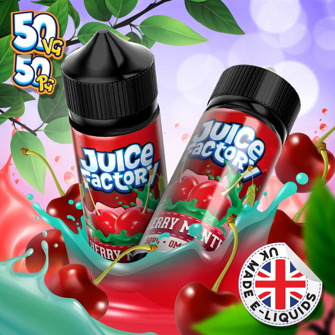Cherry Menthol by Juice Factory. 100ML E-liquid, 0MG vape, 50VG/50PG j Cherry Menthol by Juice Factory. 100ML E-liquid, 0MG vape, 50VG/50PG j