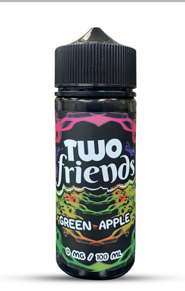 green-apple-two-friends-100ml-e-liquid-70vg-30pg-vape-0mg-juice-shortfill