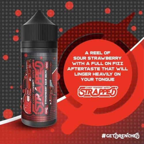 STRAWBERRY SOUR BELT BY STRAPPED E-LIQUID 100ML SHORTFILL 70VG VAPE STRAWBERRY SOUR BELT BY STRAPPED E-LIQUID 100ML SHORTFILL 70VG VAPE