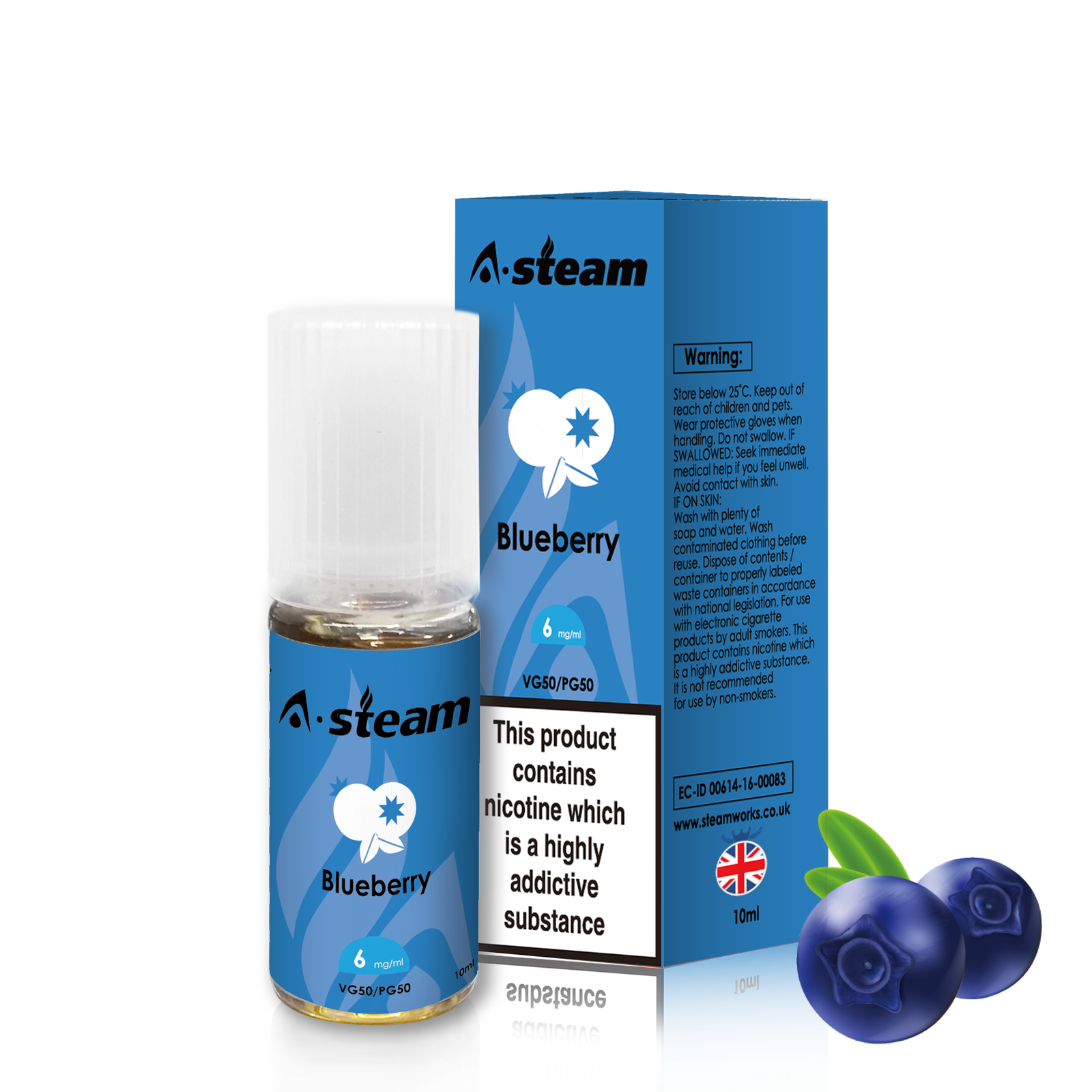 A-Steam Blueberry E Liquid 10ml Vape Juice 50vg TPD COMPLIANT Multibuy A-Steam Blueberry E Liquid 10ml Vape Juice 50vg TPD COMPLIANT Multibuy