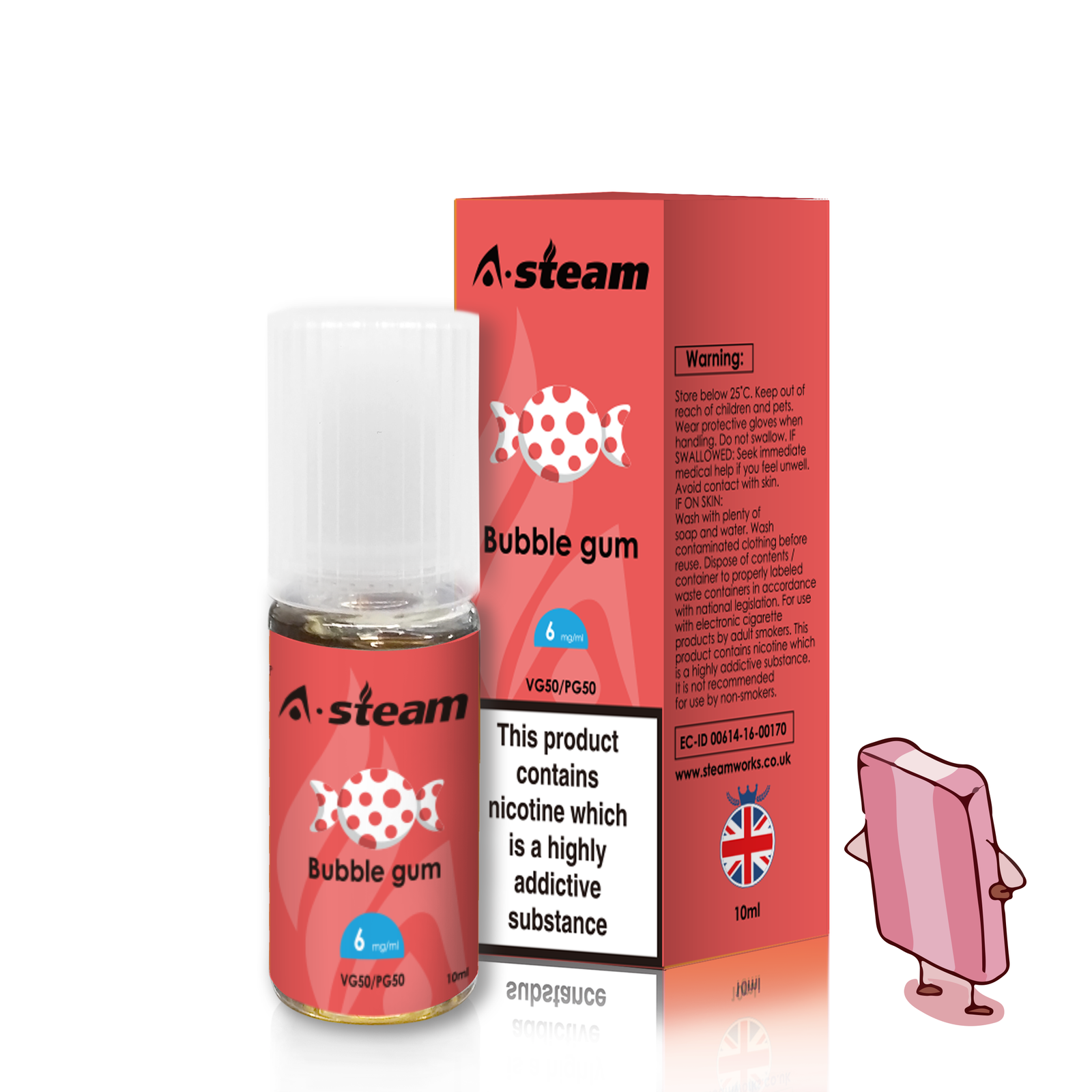 A-Steam Bubblegum E Liquid 10ml Vape Juice 50vg TPD COMPLIANT Multibuy A-Steam Bubblegum E Liquid 10ml Vape Juice 50vg TPD COMPLIANT Multibuy