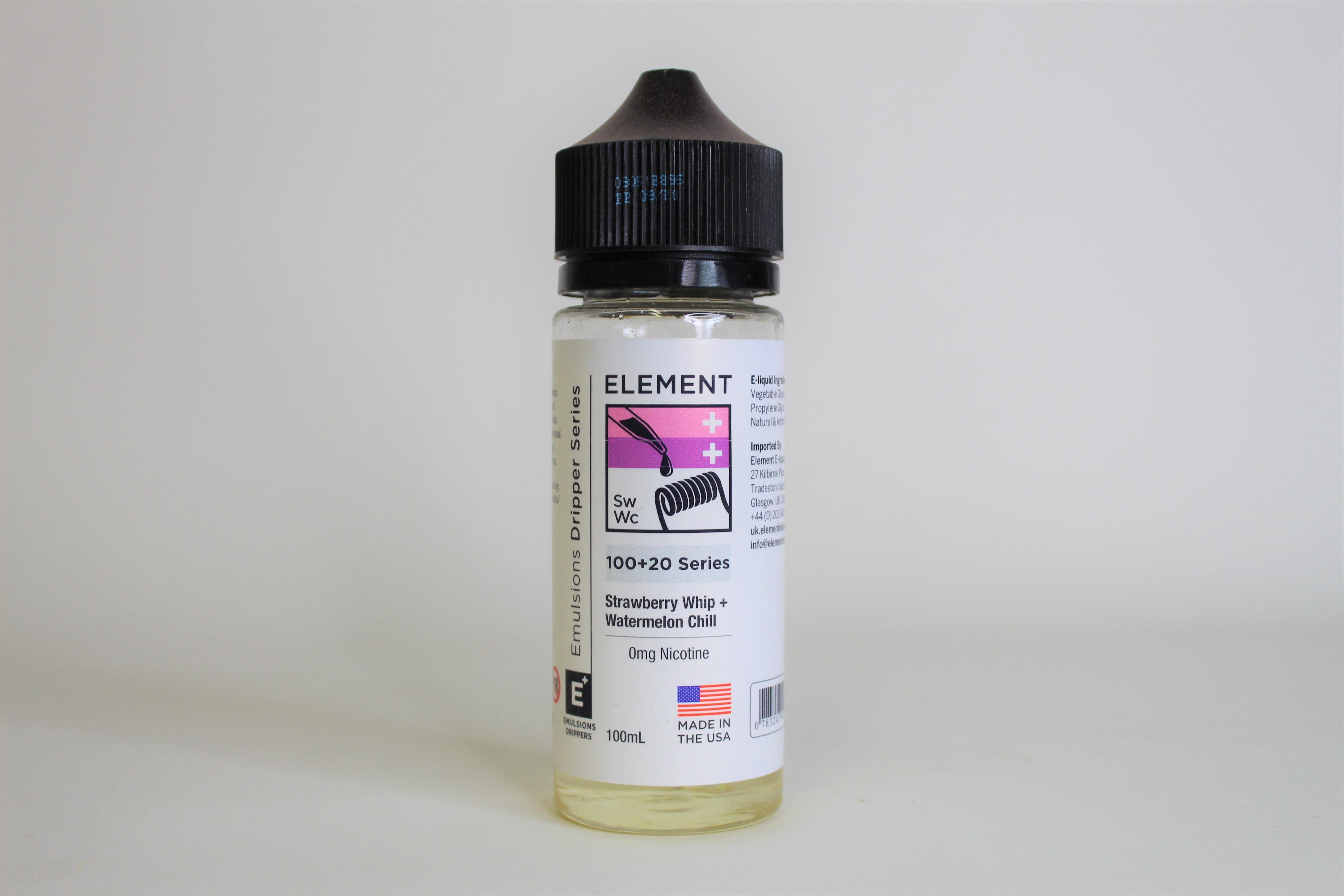 Strawberry Whip + Watermelon Chill by Element. 100ML E-Liquid, 0MG Vap Strawberry Whip + Watermelon Chill by Element. 100ML E-Liquid, 0MG Vap