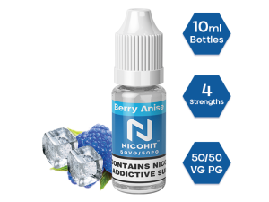 NICOHIT BERRY ANISE (H-BLUE) PREMIUM E LIQUID E JUICE 10ML TPD 3/6/12/ NICOHIT BERRY ANISE (H-BLUE) PREMIUM E LIQUID E JUICE 10ML TPD 3/6/12/