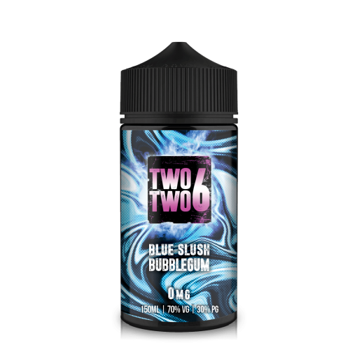 blue-slush-bubblegum-two-two-6-226-150ml-e-liquid-70vg-vape-0mg-juice-shortfill