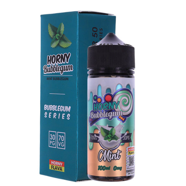 Vape-liquid-horny-flava-Bubblegum-Mint-100ml-70vg-juice-shortfill