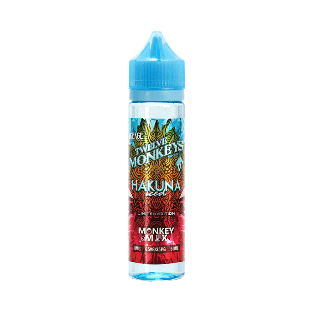 HAKUNA-ICED-twelve-12-monkeys-50ML-SHORTFILL-E-LIQUID-0MG-VAPE-JUICE-65vg