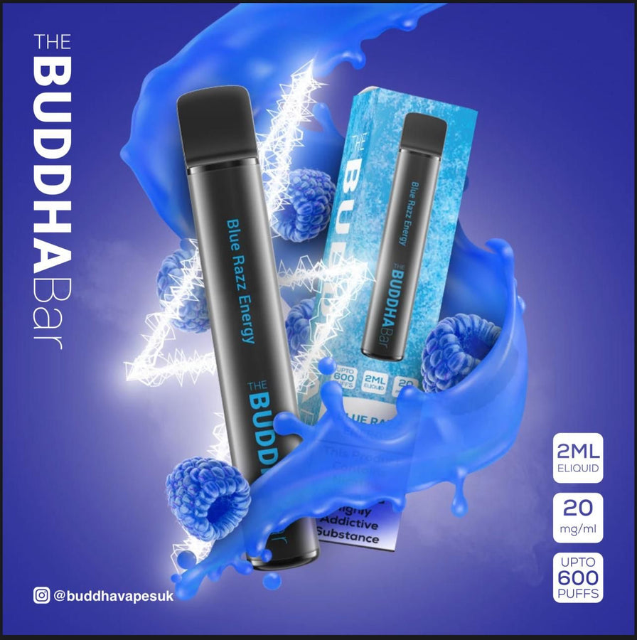 blue-razz-energy-buddha-bar-disposable-vape-pen-pod-device-20mg-nic-nicotine-salt-2ml-e-liquid-600-puffs