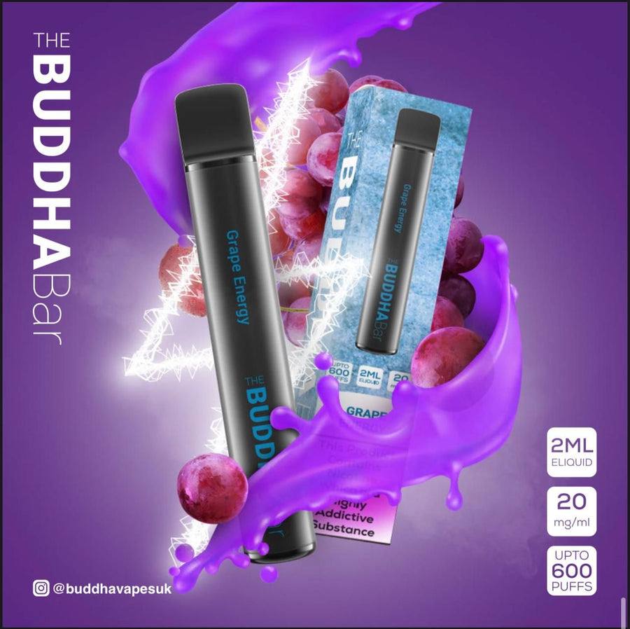 grape-energy-buddha-bar-disposable-vape-pen-pod-device-20mg-nic-nicotine-salt-2ml-e-liquid-600-puffs