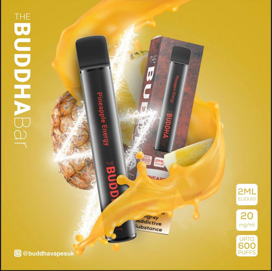 pineapple-energy-buddha-bar-disposable-vape-pen-pod-device-20mg-nic-nicotine-salt-2ml-e-liquid-600-puffs
