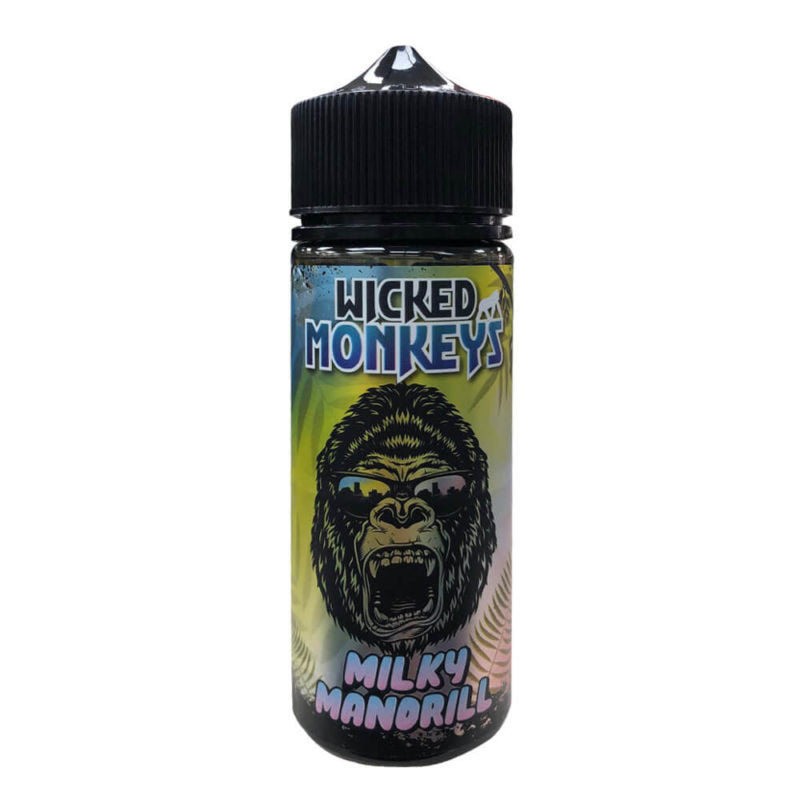 milky-mandrill-wicked-monkeys-100ml-e-liquid-70vg-30pg-vape-0mg-juice-short-fill