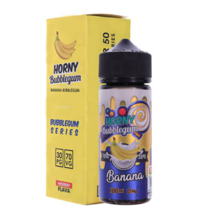 Vape-liquid-horny-flava-Bubblegum-Banana-100ml-70vg-juice-shortfill