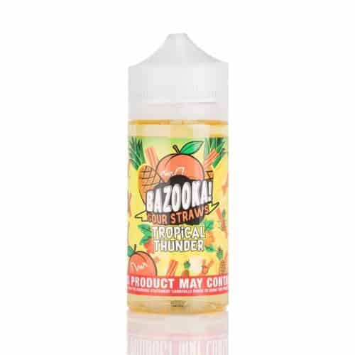 TROPICAL-THUNDER-BY-BAZOOKA–PINEAPPLE-PEACH-SOUR-STRAWS-100ML-SHORTFILL-E-LIQUID-70VG-0MG-USA-VAPE-JUICE