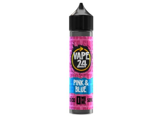 pink and blue vape juice & By 24, 50ML E Liquid, 50VG Vape, 0MG Candy & Dessert Colour:Nano Chrome VUSE GO 500 puffs