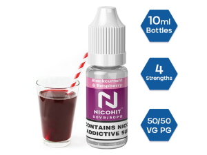 NICOHIT BLACKCURRANT & RASPBERRY (CHEEKY V) PREMIUM E LIQUID E JUICE 10ML TPD 3/6/12/18MG MULTIBUY