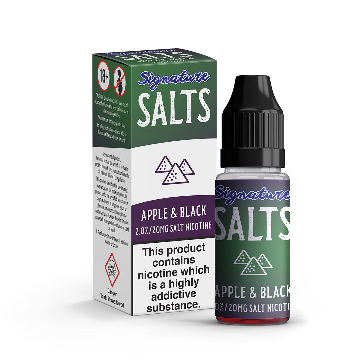 Apple & Black By Signature Salts 10 x 10ML E Liquid 50VG Vape 20MG Juice