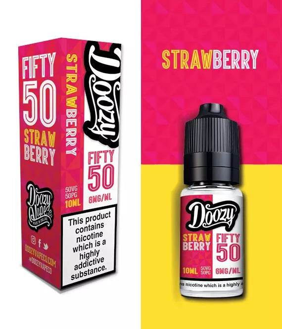 Strawberry - Doozy Vape Co. Fifty 50 | 10 x 10ML E Liquid | 50VG Vape Juice | All Strengths