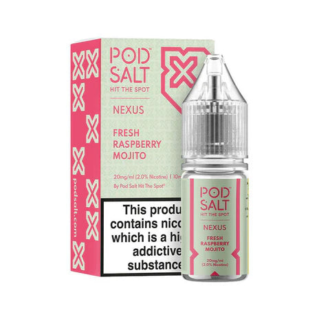 Fresh Raspberry Mojito By Pod Salt Nic Salts 5 x 10ML E Liquid 5/11/20MG
