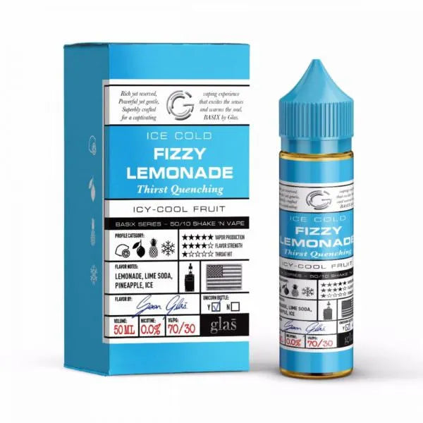Fizzy Lemonade By Glas Basix 50ML E Liquid 70VG/30PG Vape 0MG Juice