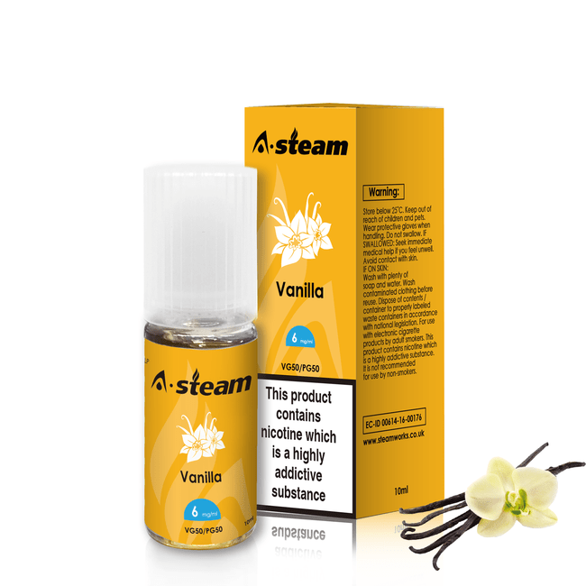 A-Steam Vanilla E Liquid 10ml Vape Juice 50vg TPD COMPLIANT Multibuy