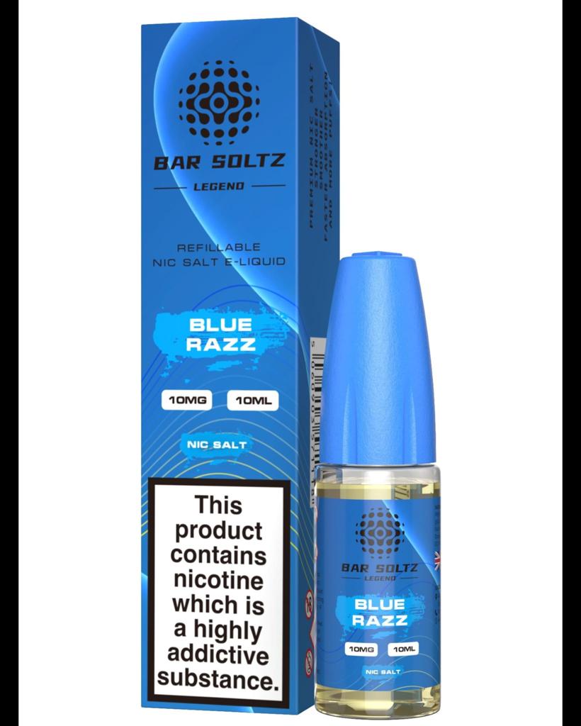 Blue Razz By Bar Soltz Legend 10ML Nic Salt E Liquid 10MG/20MG Vape 50VG Juice