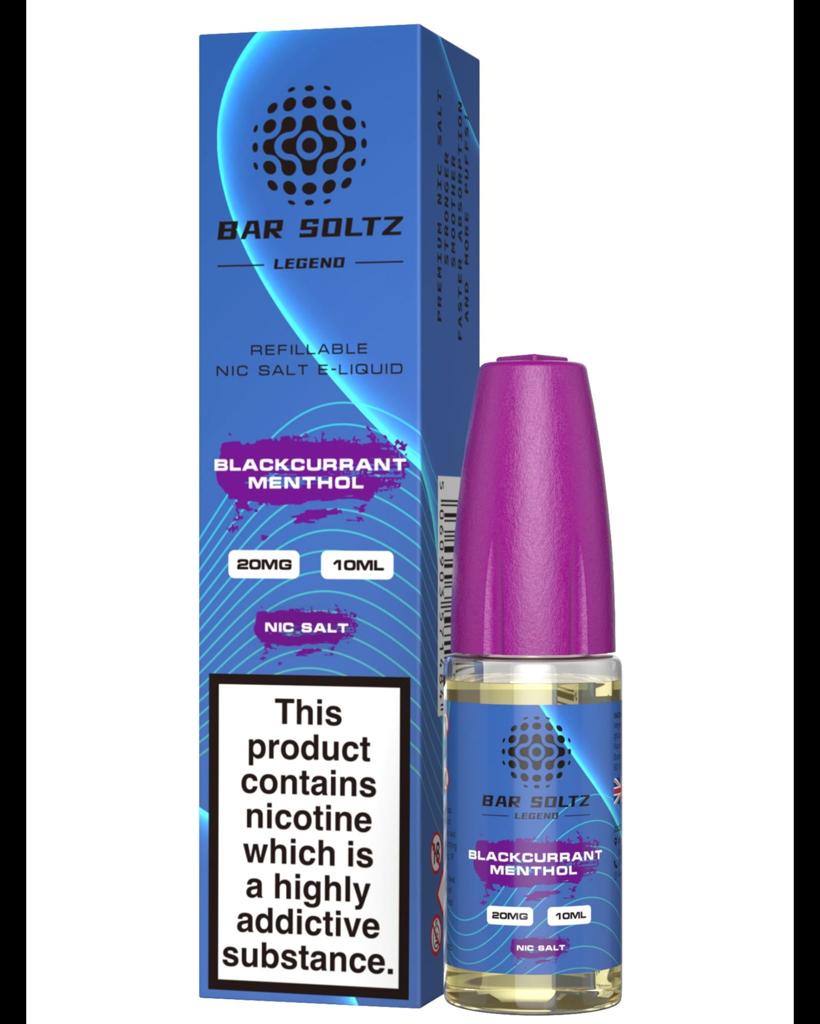 Blackcurrant Menthol By Bar Soltz Legend 10ML Nic Salt E Liquid 10MG/20MG Vape 50VG Juice