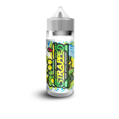 SOUR APPLE REFRESHER ON ICE BY STRAPPED E-LIQUID 100ML SHORTFILL 70VG VAPE