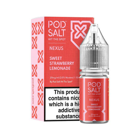 Sweet Strawberry Lemonade By Pod Salt Nic Salts 5 x 10ML E Liquid 5/11/20MG