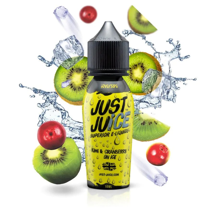 Kiwi & Cranberry On Ice - Just Juice 50ML E Liquid 70VG Vape 0MG Juice