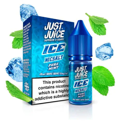 Ice - Pure Mint By Just Juice Nic Salt 5 x 10ML E Liquid 50VG Vape 5/11/20MG Juice