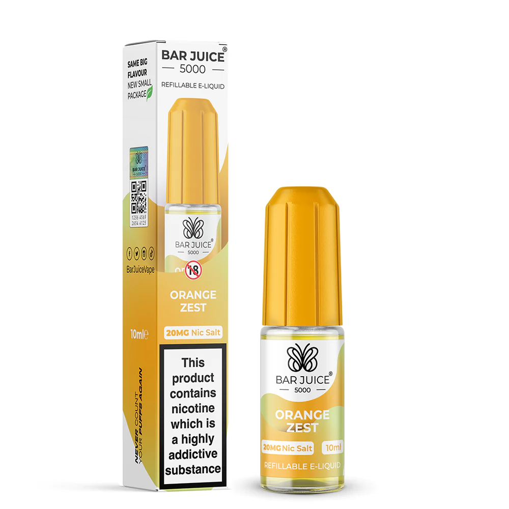 NEW FLAVOUR Orange Zest By Bar Juice 5000 Nic Salt 10ML E Liquid 40VG Vape Juice