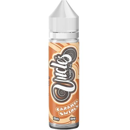 CARAMEL SWIRL E LIQUID BY UNCLES VAPE CO 50ML SHORTFILL 70VG VAPE