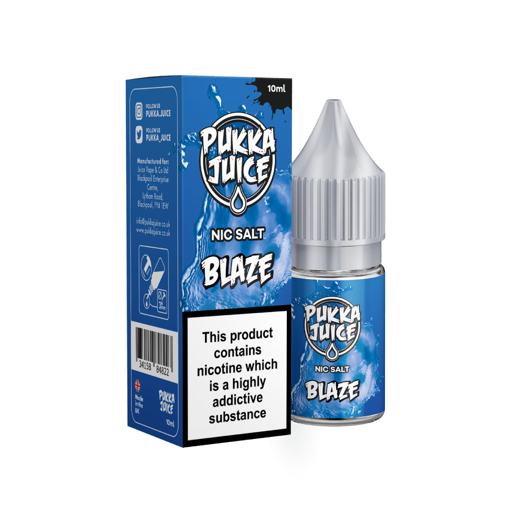 Blaze by Pukka Juice Nicotine Salt, 10ML E Liquid, 10MG/20MG Juice, 50VG Vape