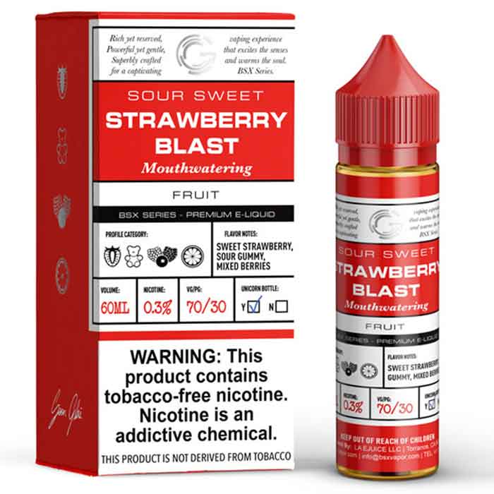 Strawberry Blast By Glas Basix 50ML E Liquid 70VG/30PG Vape 0MG Juice