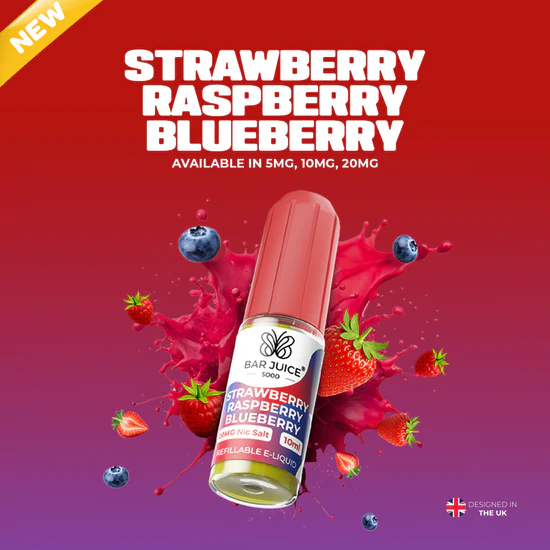 NEW FLAVOUR Strawberry Raspberry Blueberry By Bar Juice 5000 Nic Salt 10ML E Liquid 40VG Vape Juice