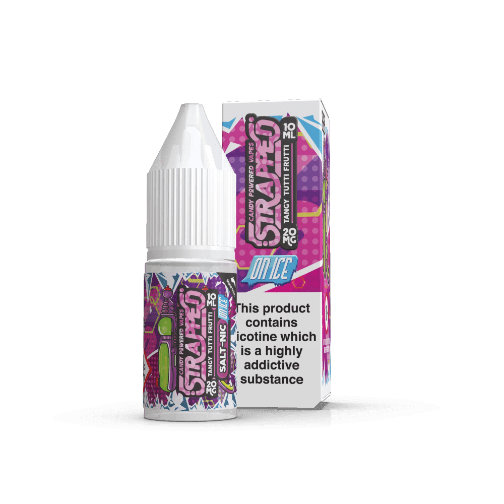 Tangy Tutti Frutti On Ice By Strapped Nic Salt 10ML E Liquid 60VG Vape 10MG/20MG Juice