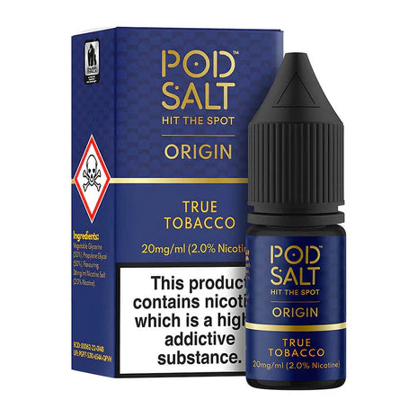 True Tobacco By Pod Salt Nic Salts 5 x 10ML E Liquid 5/11/20MG
