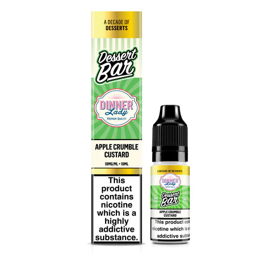 Apple Crumble Custard Dessert Bar Nic Salts By Dinner Lady 10 x 10ML E-Liquid 50VG Vape 5/10/20MG Juice