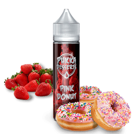 PINK DONUT ELIQUID BY PUKKA JUICE DESSERTS 50ML SHORTFILL E LIQUID 70VG VAPE