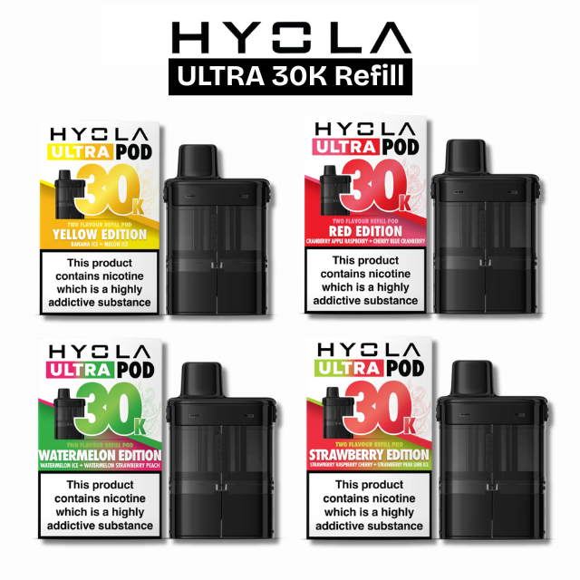 CLEARANCE SALE Hyola Ultra 30K 30000 Puffs Pre-Filled Replacement Pods