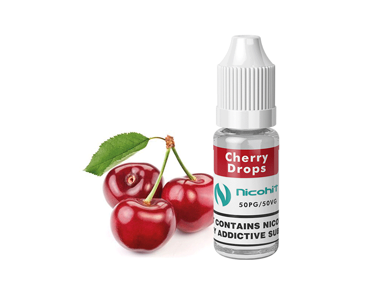NICOHIT CHERRY DROPS E LIQUID E JUICE 10ML TPD 3/6/12/18MG MULTIBUY