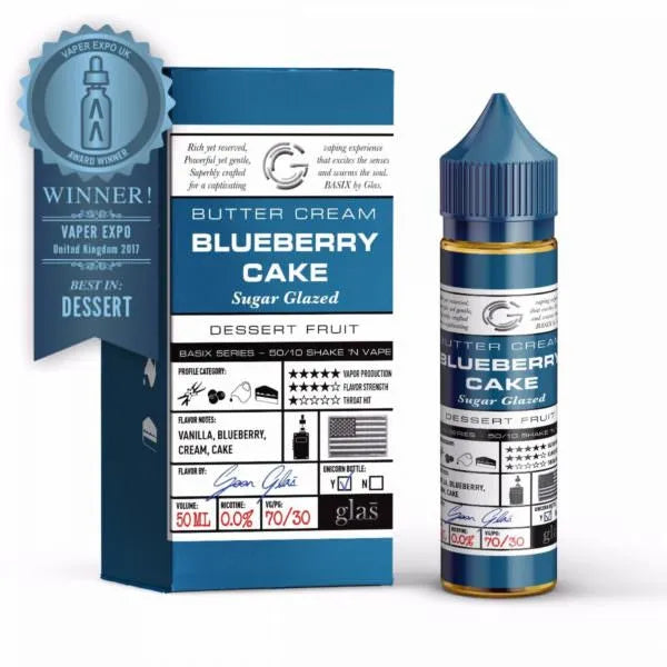 Blueberry Cake By Glas Basix 50ML E Liquid 70VG/30PG Vape 0MG Juice
