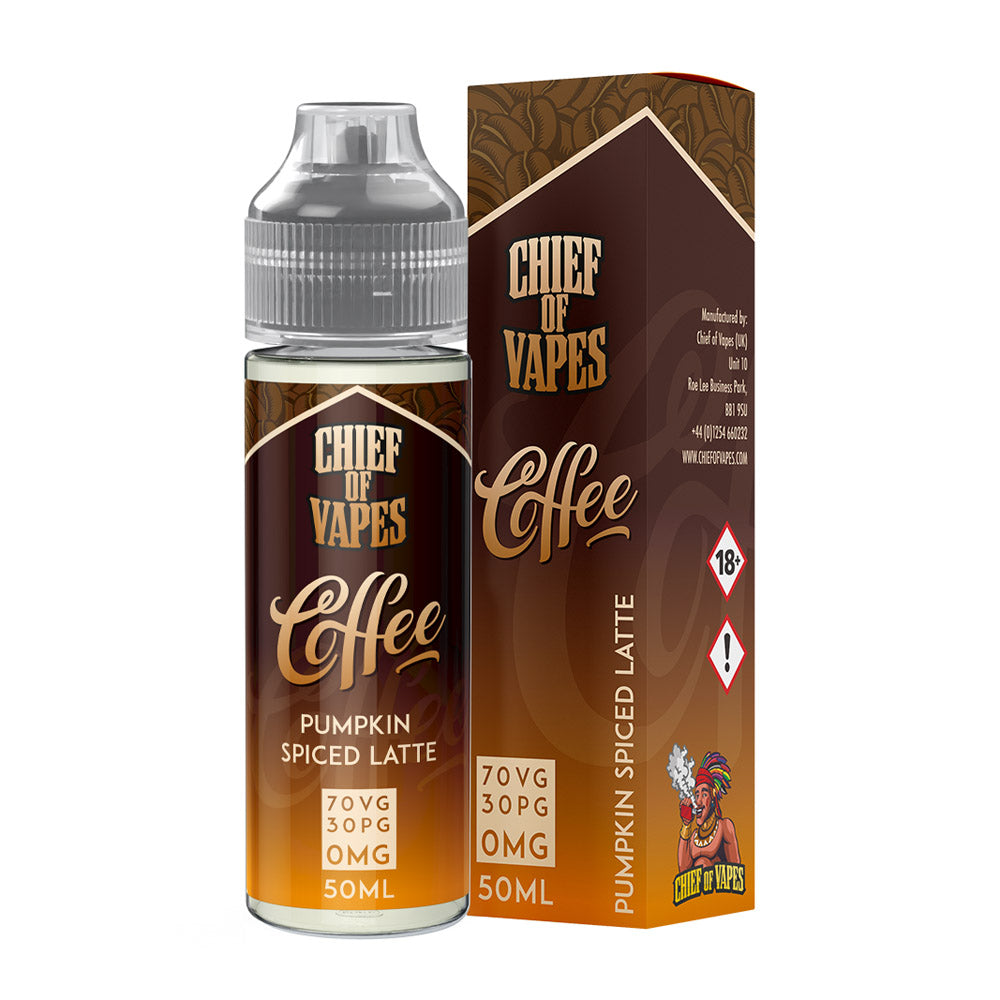 Chief Of Vapes Pumpkin Spiced Latte 50ml E Liquid Juice 70vg Vape Shortfill Subohm