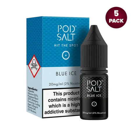 Blue Ice By Pod Salt Nic Salts 5 x 10ML E Liquid 5/11/20MG