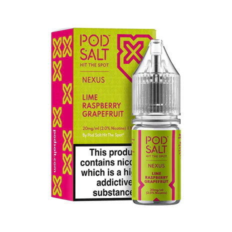 Lime Raspberry Grapefruit By Pod Salt Nic Salts 5 x 10ML E Liquid 5/11/20MG