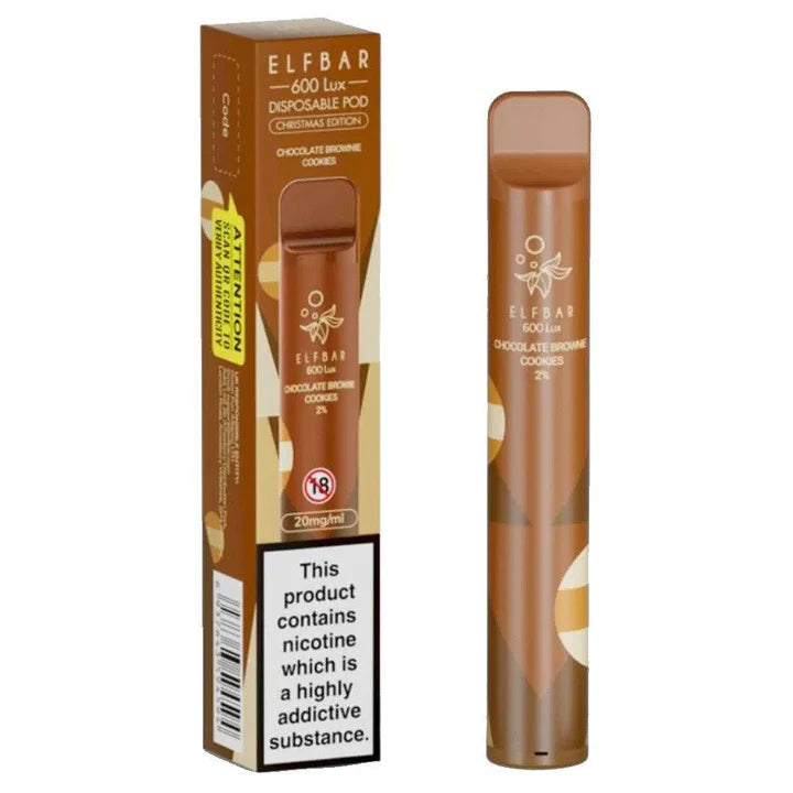 PRICE REDUCED Chocolate Brownie Cookies Lux Christmas Edition by Elf Bar 600 Puff Disposable Pods